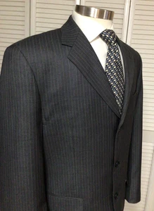CIRCOLA MODA MENS GRAY PINSTRIPE DOUBLE VENT 2 PIECE SUIT SIZE: 42R PANTS 36x30 - Picture 1 of 12