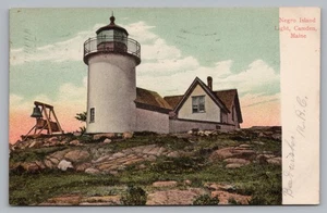 Postcard Negro Island Light Camden Maine Posted 1907 Curtis Island Lighthouse - Picture 1 of 2