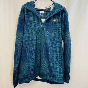 Waggle Golf 1/4 Zip Pullover Hoodie Hahnentritt Haze Blau Grün Herren XL - Neu mit Etikett - Bild 1 von 14