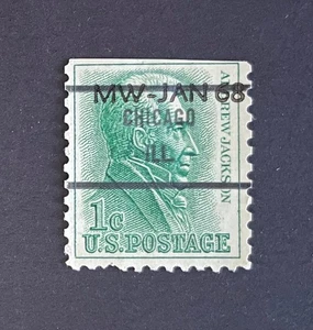 Chicago, IL Type 71 Precancel - 1 cent Jackson - U.S. #1209 - MW JAN 68 use - IL - Picture 1 of 1