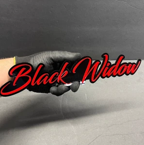 Custom Text Black Widow 3D Car Emblem (1PC) – Multicolor Acrylic Car Badge Decal - Picture 1 of 13