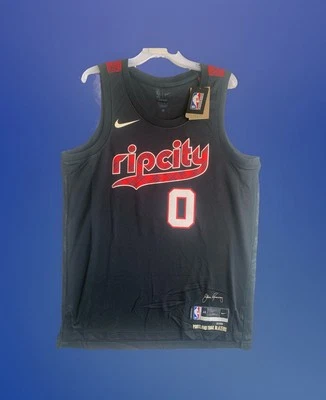 Portland Trail Blazers Damian Lillard Nike Swingman City Edition Jersey Sz 48 - Image 1 of 4