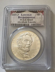 2009-P Lincoln Bicentennial SILVER Dollar. PCGS MS-69. - Picture 1 of 2