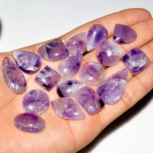 17 Pcs 291 Cts Natural Amethyst Cabochon Loose Gemstone Lot 30x19 14x14mm #3579 - Picture 1 of 4