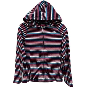 The North Face Girls Size XL (18) Striped Full Zip Hooded Fleece Jacket - Picture 1 of 6