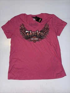 Harley Davidson Damen Large Kurzarm Collier Roanoke Rapids NC Pink - Bild 1 von 12