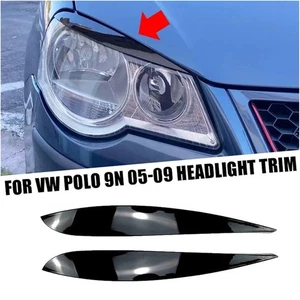 1Pair Headlight Eyelid Eyebrow Trim Cover For VW Polo MK4 9N3 9N 2005-2009 - Picture 1 of 17
