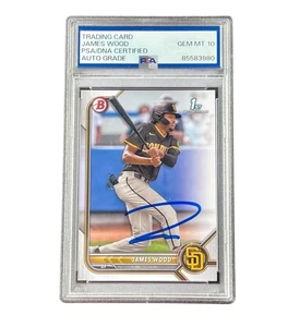 James Wood Autographed 2022 Bowman Paper 1st Prospect AUTO Nationals PSA 10 - Picture 1 of 2