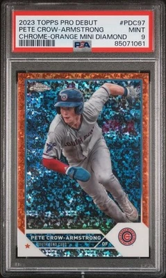 2023 Topps Chrome Orange Mini Diamond #PDC97 Pete Crow-Armstrong /25 RC PSA 9 - Image 1 of 2