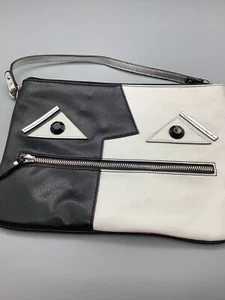 Nine West Black and White Purse Bag, Clutch, Short Strap  NEW - Picture 1 of 5