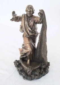 Jesus Figur als Fischer - Christus Statue Veronese Bronze-Optik Höhe 24 cm 3049 - Bild 1 von 5