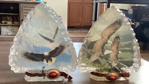 ARROWHEAD COLLECTION JOHN PITCHER Soaring & Dawn Eagle Lot of 2 VINTAGE 2000 - Picture 1 of 3