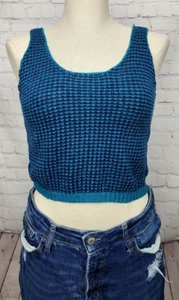 Jones New York Sport Crop Top Knit Linen Cotton Boho Preppy VINTAGE 70's Size S - Picture 1 of 12