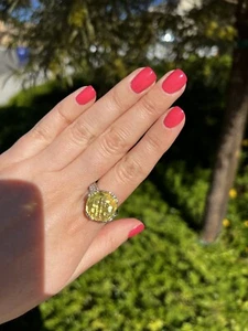 Judith Ripka Lemon ๐ Citrine Ring sz 10 - Picture 1 of 12