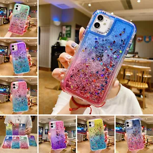 Shockproof Bling Liquid Glitter Case For iPhone 15 Pro Max 14 13 12 11 XS XR 87 - Picture 1 of 21
