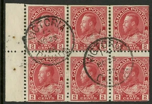 Canada   1911-25  Unitrade # 106a Fine  USED  Booklet Pane - Picture 1 of 2