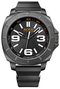 Hugo Boss 1513106 Sao Paulo Black Dial Black Rubber Strap Men's Watch - Picture 1 of 1