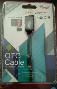 Rosewill Model ROTG-14005 - 4-Inch OTG Card Reader & USB Charging Cable - Black - Afbeelding 1 van 2