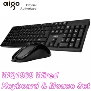 Keyboard Mouse Wired 104 keys Combo Computer Silent Set Black For Windows & mac - Picture 1 of 3