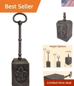 100% Cast Iron Heavy Door Stopper with Thick Adjustable Handle, Doorstop with... - Picture 1 of 7