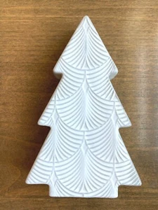 Creative Co-Op White Embossed Porcelain Tree 6"H x 4"W - Picture 1 of 6