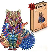 150 Pieces Flashy Fox Animal Shaped Puzzle with Box Stand - 8.5 x 9.5 Inches