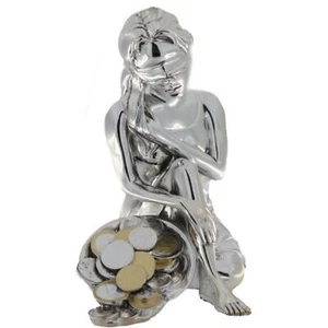 Statua Portafortuna Dea Bendata 208 Laminata Argento con Monete - Imagen 1 de 3