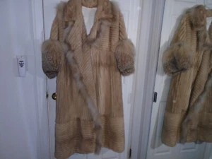 Isla Short Sleeve Full Length Genuine Mink Coat Size 42 - Picture 1 of 5