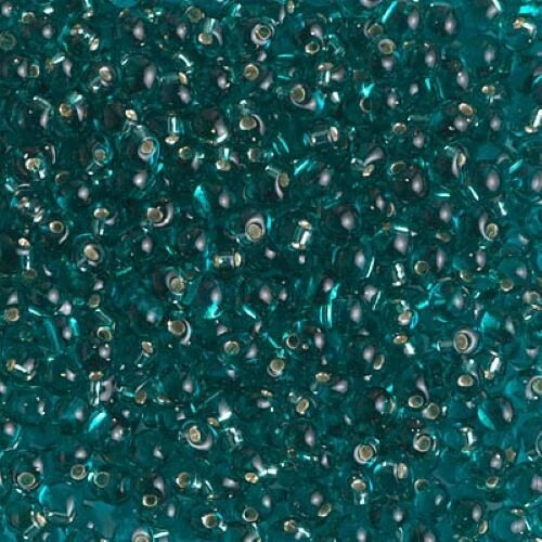 DP28-2425, verde azulado forrado plateado, Miyuki 2,8 mm, 10 g, cuentas de gota/flecos, (db28-8) Foto 1 de 1