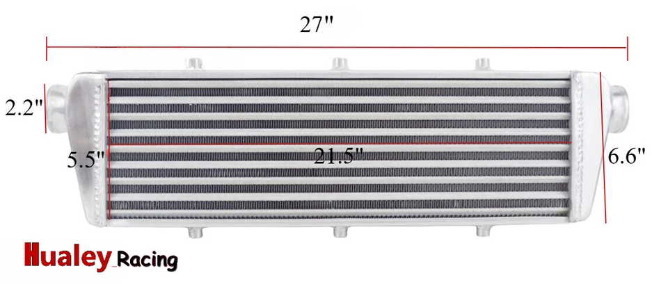 Intercooler de montaje delantero universal de aluminio 27*6,6*2,7"" para Cadillac Chevrolet Foto 1 de 4