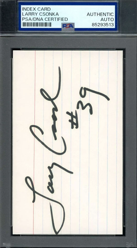 Larry Csonka PSA DNA Coa 签名 3x5 索引卡亲笔签名 — 第 1/1 张图片