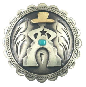 Augus Cowboy and Turquoise Single Concho - Picture 1 of 3