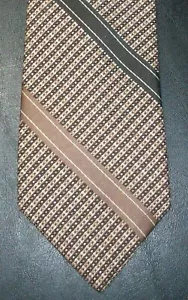 Markenlose Krawatte diagonal gestreift Design braun schwarz hellbraun Neu im Karton t1563 - Bild 1 von 4
