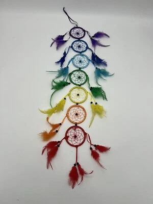 Araña de cristal atrapasueños Chakra atrapasueños hecha a mano arco iris Fengshui Foto 1 de 4