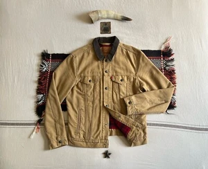 Levis Justin Timberlake Trucker Jacket M Type 3 Duckcloth Tan Brown Fresh Leaves - Imagen 1 de 23