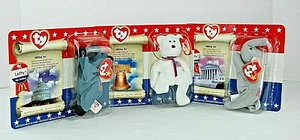 Ty American Trio Set McDonalds 2000 Teenie Beanie Babys Righty Lefty Libearty - Bild 1 von 9
