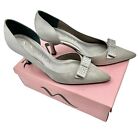 Nina Pointed Toe Shoes Jean-YS 8M Royal Silver 2.5 inch Heel