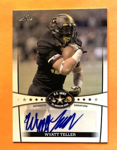 WYATT TELLER Cleveland Browns / Virginia Tech Hokies 2013 Leaf Cert AUTOGRAPH RC