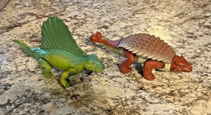 VINTAGE PLAYSKOOL DEFINITIV DINOSAURIER ANKYLOSAURUS & DIMETRODON FIGUR KONVOLUT (2) - Bild 1 von 7