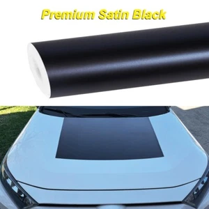 36"x60" Satin Matte Metallic Black Vinyl Wrap Adhesive Air Release 3ft x 5ft - Picture 1 of 2