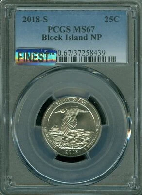 2018 S BLOCK ISLAND QUARTER PCGS MS67 PQ MAC FINEST GRADE SPOTLESS  * - Image 1 of 2