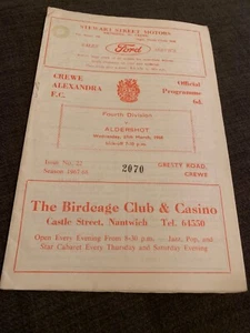 1968 Crewe Alexandra Fc V Aldershot Match Programme - Picture 1 of 2