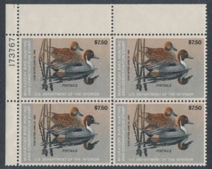 RW50 • 1983 DUCK STAMP • VG, MINT, ORIGINAL GUM, NH PLATE BLOCK $7.50 VALUE - Picture 1 of 1