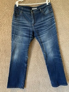 Pantalones de mezclilla Chico's Platinum para mujer, talla 2,5, ¿llamarada regular o corte de bota? Denim oscuro - Imagen 1 de 12