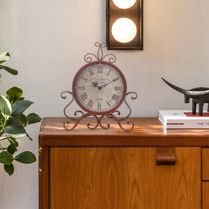 9.4*11.08*2.5" Iron/ Acrylic Bronze Silent Table Decor Clock For Bedroom& Office - Picture 1 of 12