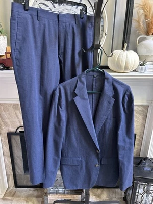 J. CREW men's Ludlow suit - classic fit - cotton / linen - mid blue - size 42R - Image 1 of 4