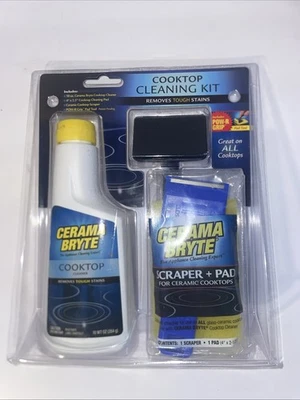 Cerama Bryte Cooktop Cleaning Kit Stove Cook Top Glass Pad Scraper Cleaning Tool - Image 1 of 2