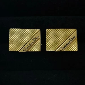 Christian Dior Gold Color Cufflinks - Picture 1 of 5
