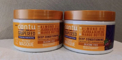 2 ~ Mascarilla de tratamiento de semilla de uva cantu y aceite de almendras jojoba y aceite de oliva y mango 12FL.O Foto 1 de 2