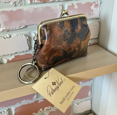 Patricia Nash Borse Cuero Monedero Siena Puesta de Sol Floral Bolso Llavero Foto 1 de 4